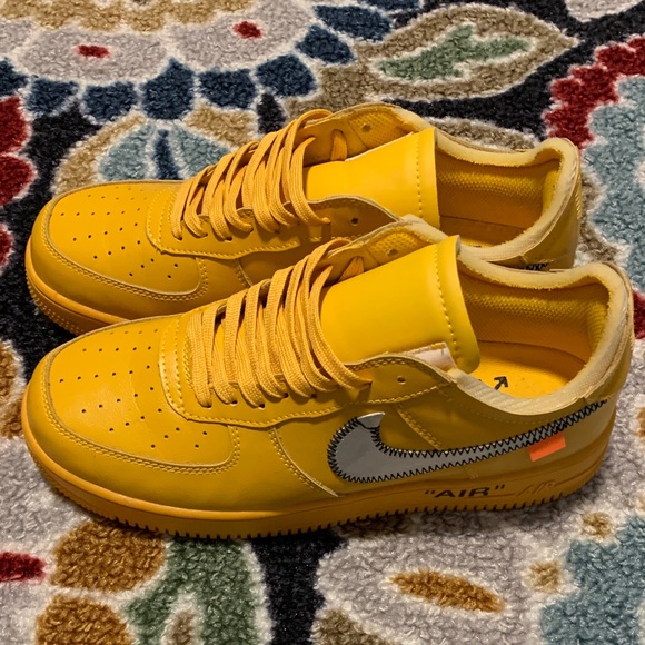 Nike Off White Air Force Yellow Men\'s Sneakers